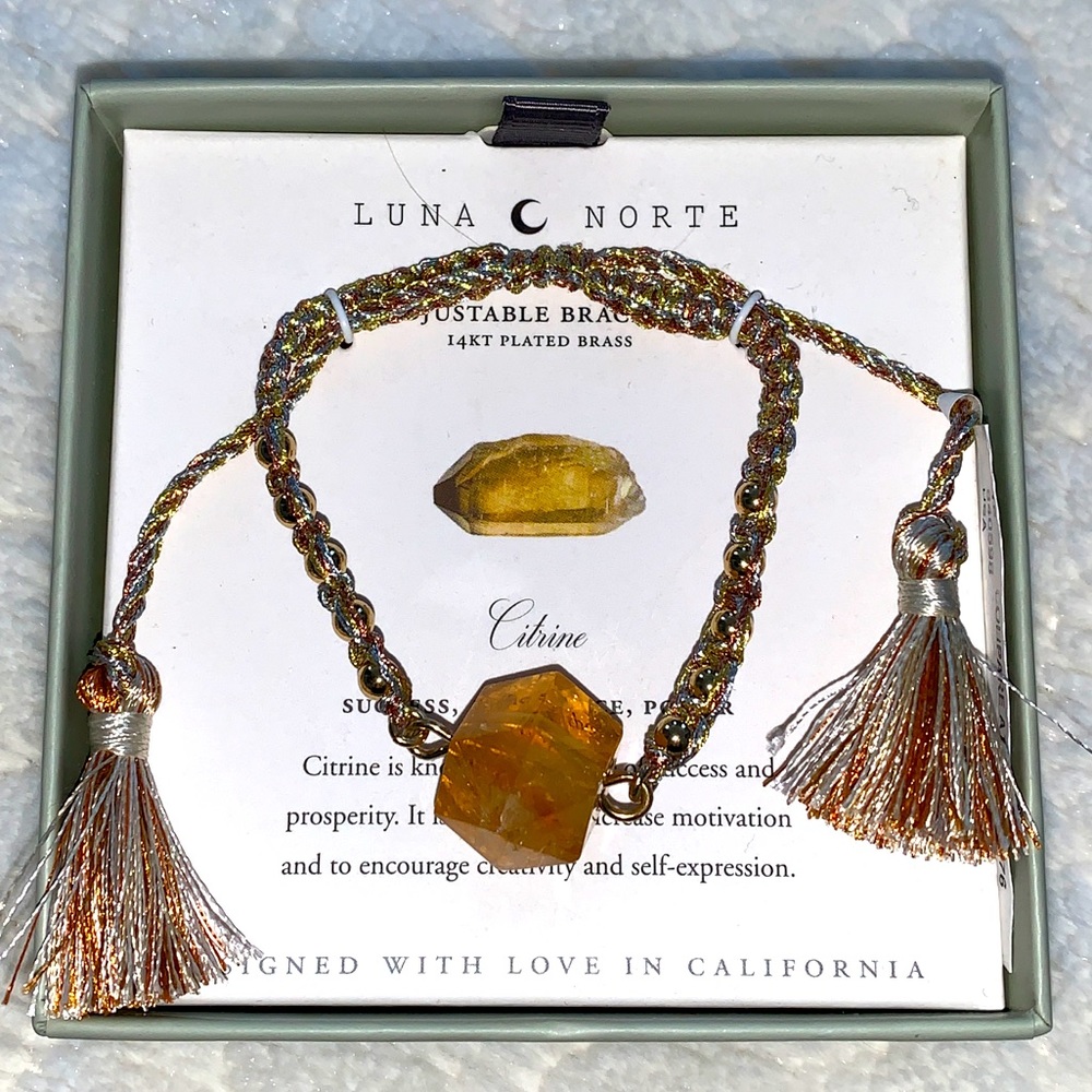 Luna Norte CITRINE Stone Adjustable‎ Bracelet